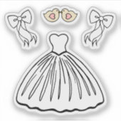 Brautkleid-Aufkleber  Aufkleber (Vorderseite)