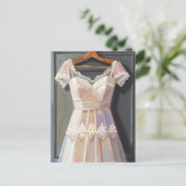 Brautkleid aus Spitze | Wasserfarbenes Brautkleid Postkarte (Stehend Vorderseite)