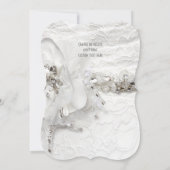 Brautkleid aus weißem Kristall Einladung (Rückseite)