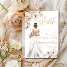 Brautkleid Braut Dusche Brünette Floral