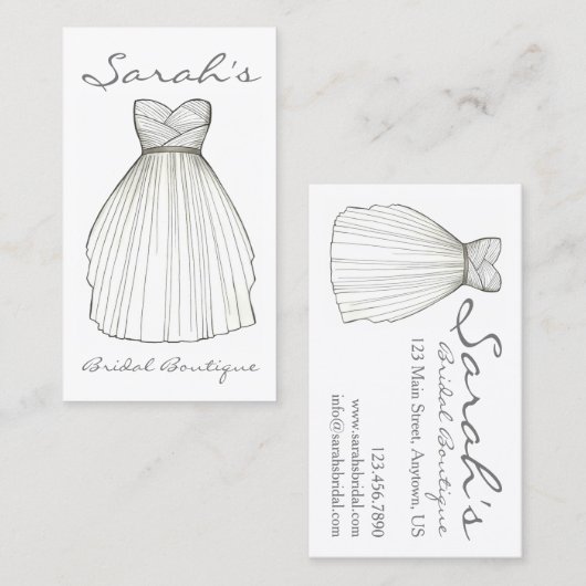 Brautkleid Braut Gown Bridal Shop Boutique Visitenkarte (Vorne/Hinten)