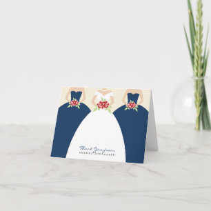 Brautkleid Brautparty Dankeskarten (navy) Dankeskarte