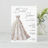 Brautkleid Brautparty Einladung (Stehend Vorderseite)