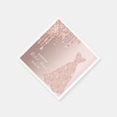 Brautkleid Brautparty Rose Gold Glitzer Tropfen Serviette (Ecke)