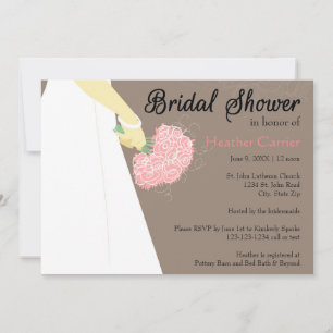 Brautkleid & Brautstrauß - Einladung zur Brautpart