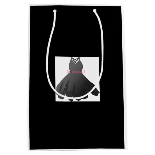 Brautkleid Bridesmaid Black Gift Bag Mittlere Geschenktüte (Vorderseite)