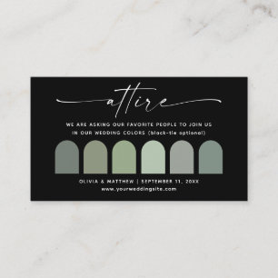 Brautkleid Farbpalette Sage Green Kleiderordnung Begleitkarte