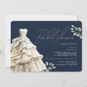 Brautkleid in Navy Beige für den Brautjungfernaben Einladung