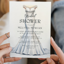 Brautkleid Minimalistisches Brautparty Einladung