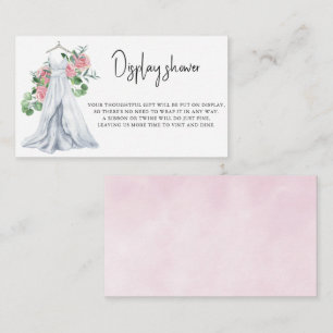 Brautkleid mit Blumen - Display Shower Begleitkarte