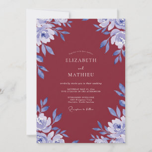 Brautkleid mit Immergrün und Wildblumen Einladung