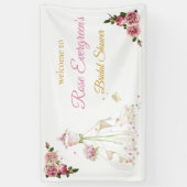 Brautkleid mit rosa Blumen nach Maß Banner (Vertikal)