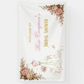 Brautkleid mit rosa Blumen nach Maß Banner (Vertikal)