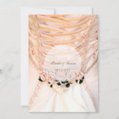 Brautkleid mit Rose für Hochzeiten Einladung (Rückseite)