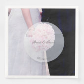 Brautkleid mit Rose Hochzeit Serviette (Vorderseite)