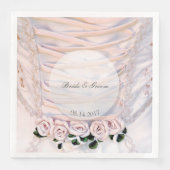 Brautkleid mit Rose Hochzeit Serviette (Vorderseite)