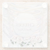 Brautkleid mit Rose Hochzeitsjubeln Glasuntersetzer (Rückseite)