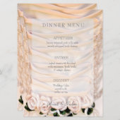 Brautkleid mit Rose Hochzeitsmenü Menükarte (Vorne/Hinten)
