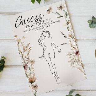 Brautkleid-Ratespiel mit Vintage-Blumenmotiv Flyer