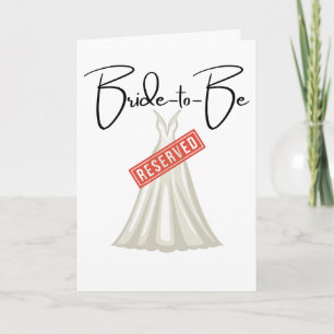 Brautkleid reserviert, Herzlichen Glückwunsch! Karte