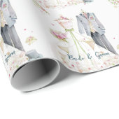 Brautkleid und Hochzeitskleid Geschenkpapier (Rolleneckpunkt)