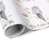 Brautkleid und Hochzeitskleid Geschenkpapier (Rolleneckpunkt)