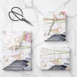 Brautkleid und Hochzeitskleid Geschenkpapier Set