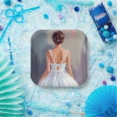 Brautkleid | Wasserfarbe Weißes Spitzenkleid Pappteller (Party)