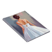 Brautkleid | Weißes Spitzenkleid Wasserfarben Hoch Notizblock (Rechte Seite)