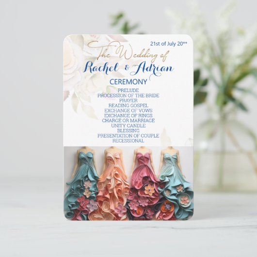 Brautkleidstil Begleitkarte (Stehend Vorderseite)