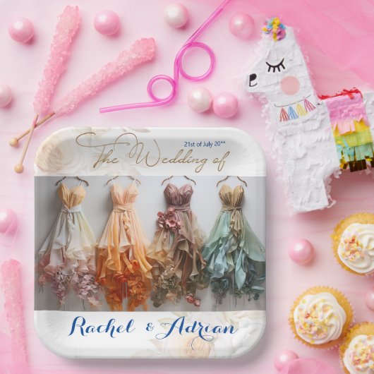 Brautkleidstil Pappteller (Party)