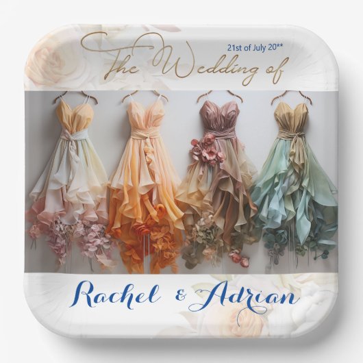 Brautkleidstil Pappteller (Vorderseite)