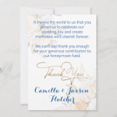 Brautkleidung Dankeskarte (Rückseite)