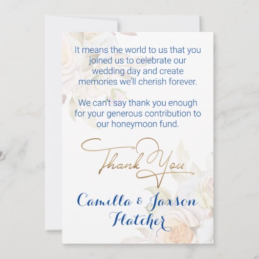 Brautkleidung Dankeskarte (Rückseite)