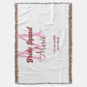 Brautkommando hinzufügen Name Monogramm Brautjungf Decke (Vorderseite Vertikal)