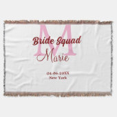Brautkommando hinzufügen Name Monogramm Brautjungf Decke (Vorderseite)