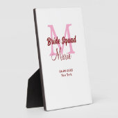 Brautkommando hinzufügen Name Monogramm Brautjungf Fotoplatte (Seite)