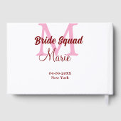 Brautkommando hinzufügen Name Monogramm Brautjungf Gästebuch (Rückseite)