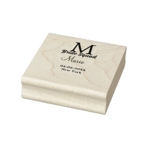 Brautkommando hinzufügen Name Monogramm Brautjungf Gummistempel