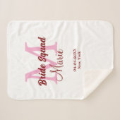 Brautkommando hinzufügen Name Monogramm Brautjungf Sherpadecke (Vorderseite (Horizontal))