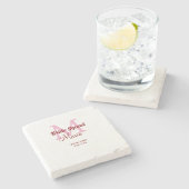 Brautkommando hinzufügen Name Monogramm Brautjungf Steinuntersetzer (Seitenansicht)