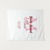 Brautkommando hinzufügen Name Monogramm Brautjungf Wandteppich (Vorderseite (Horizontal))