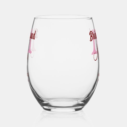 Brautkommando hinzufügen Name Monogramm Brautjungf Weinglas Ohne Stiel (Rechts)