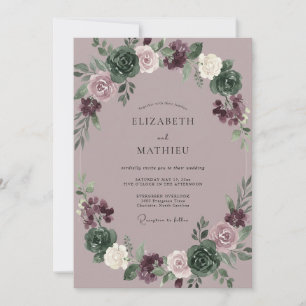 Brautkranz aus Mauve-Sukkulenten Hochzeit Einladung
