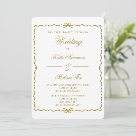Brautkranz Hochzeit   Einladung (Stehend Vorderseite)