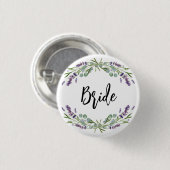 Brautlavender violet eukalyptus grün Hochzeit Button (Vorne & Hinten)