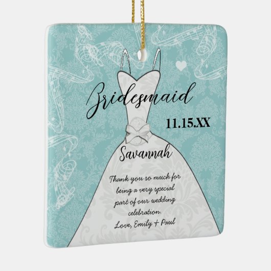 Brautmädchen für Hochzeitsfeier wählen Hintergrund Keramikornament (Rechts)