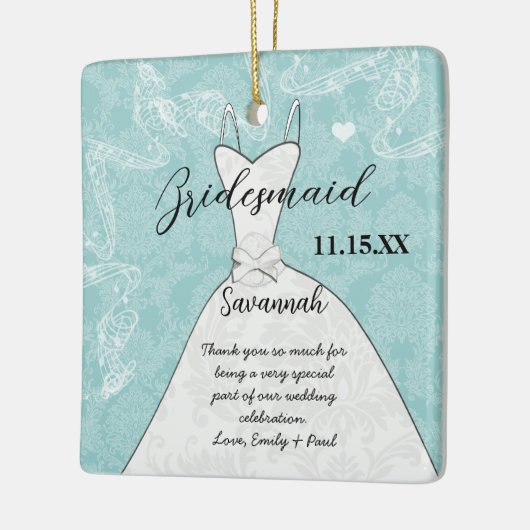 Brautmädchen für Hochzeitsfeier wählen Hintergrund Keramikornament (Links)