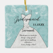 Brautmädchen für Hochzeitsfeier wählen Hintergrund Keramikornament (Vorderseite)