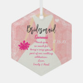 Brautmädchen für Hochzeitsfeier wählen Hintergrund Ornament Aus Glas (Vorderseite)